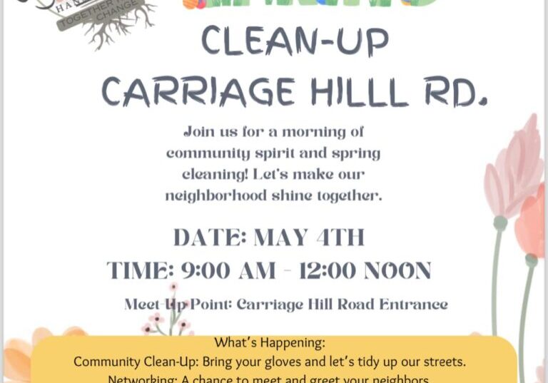 Spring Clean-UP event on Carriage Hill Rd