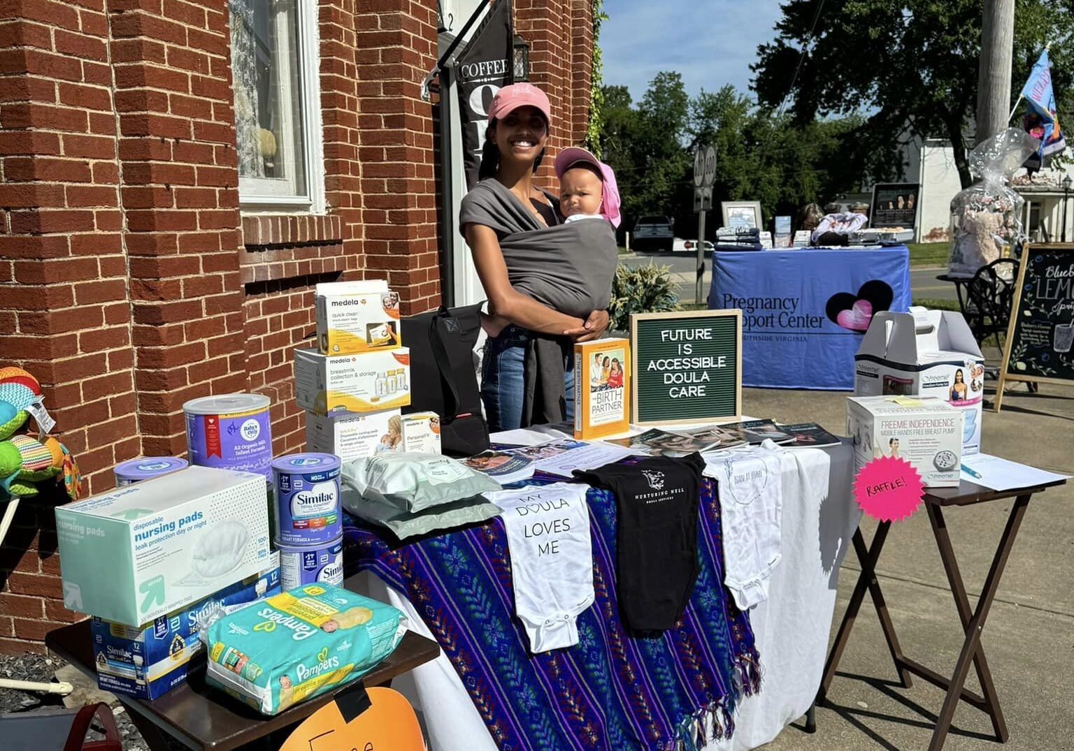 baby shower parental information stand